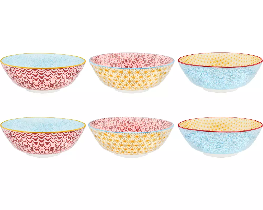 Björn Suppen- & Pastateller Pattern Ø 21 cm, 6 Stück, Mehrfarbig