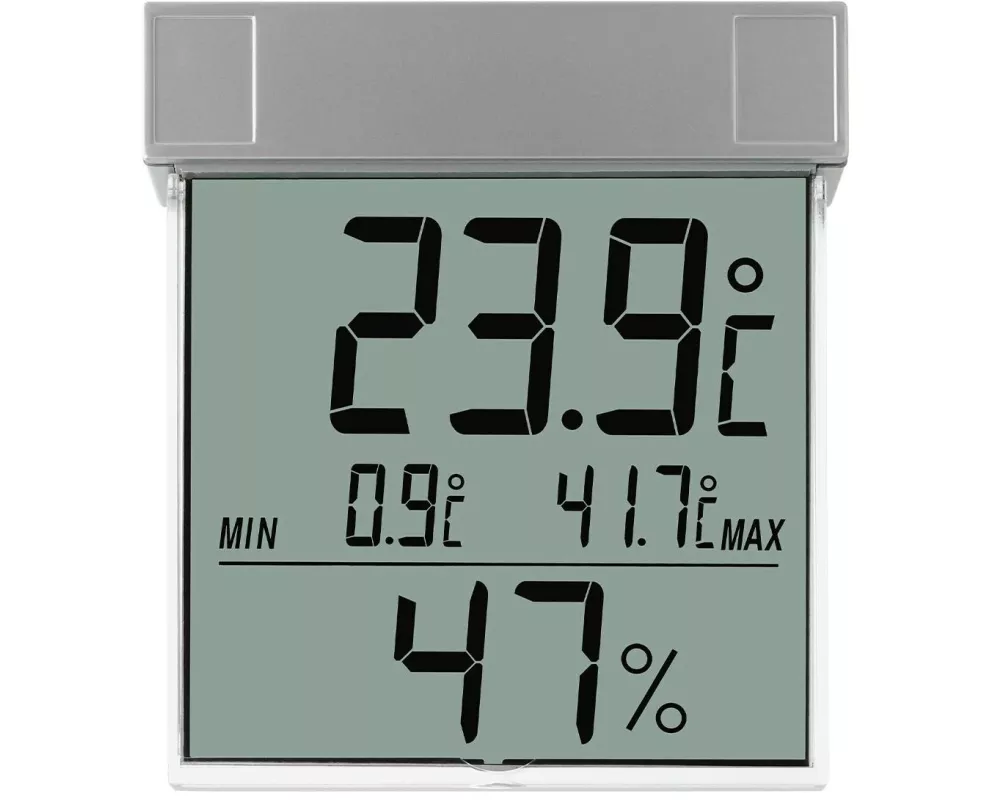 TFA Dostmann Fenster-Thermo-Hygrometer Vision mit grossem Display