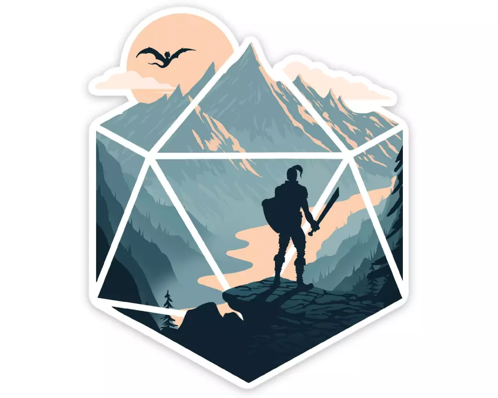 Glass Staff The d20 Champion Sticker Blau