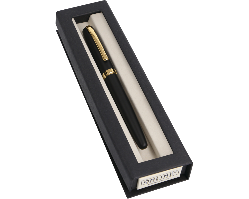 ONLINE Füllhalter Eleganza M 34595 black/gold, slimsy box