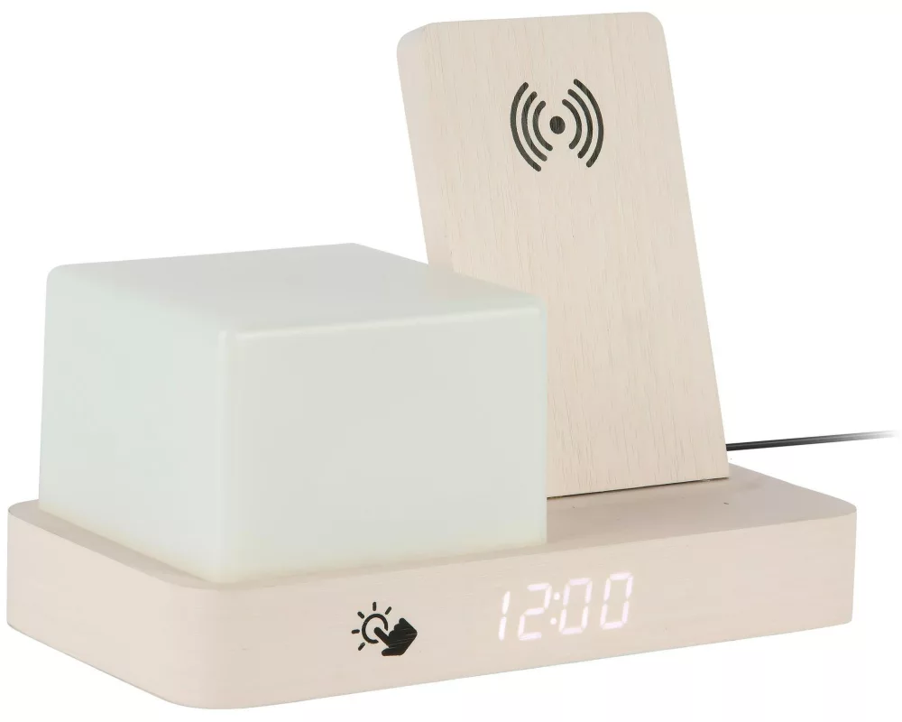 KARLSSON Wecker Retro Night Light LED Weiss