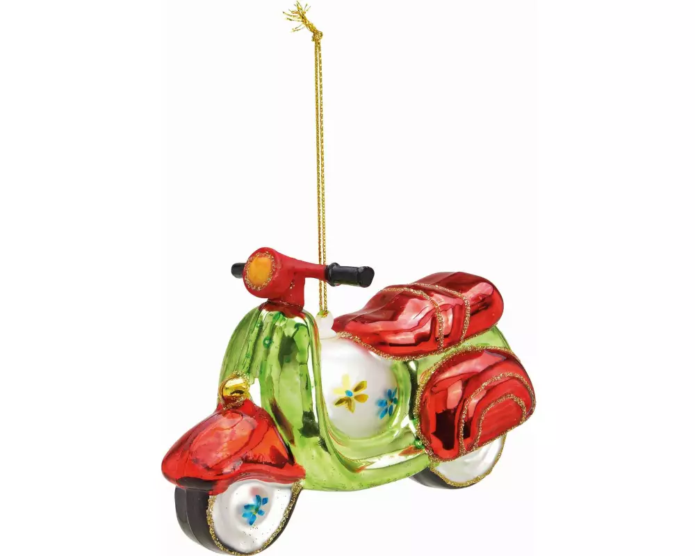 G. Wurm Weihnachtskugel Motorroller 11 x 8 x 4 cm , Mehrfarbig