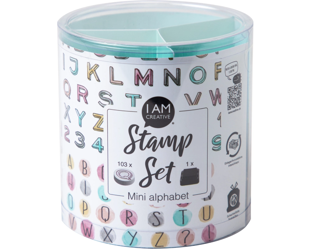 I AM CREATIVE Stempelset 4093.01 Mini Alphabet 103 Stück
