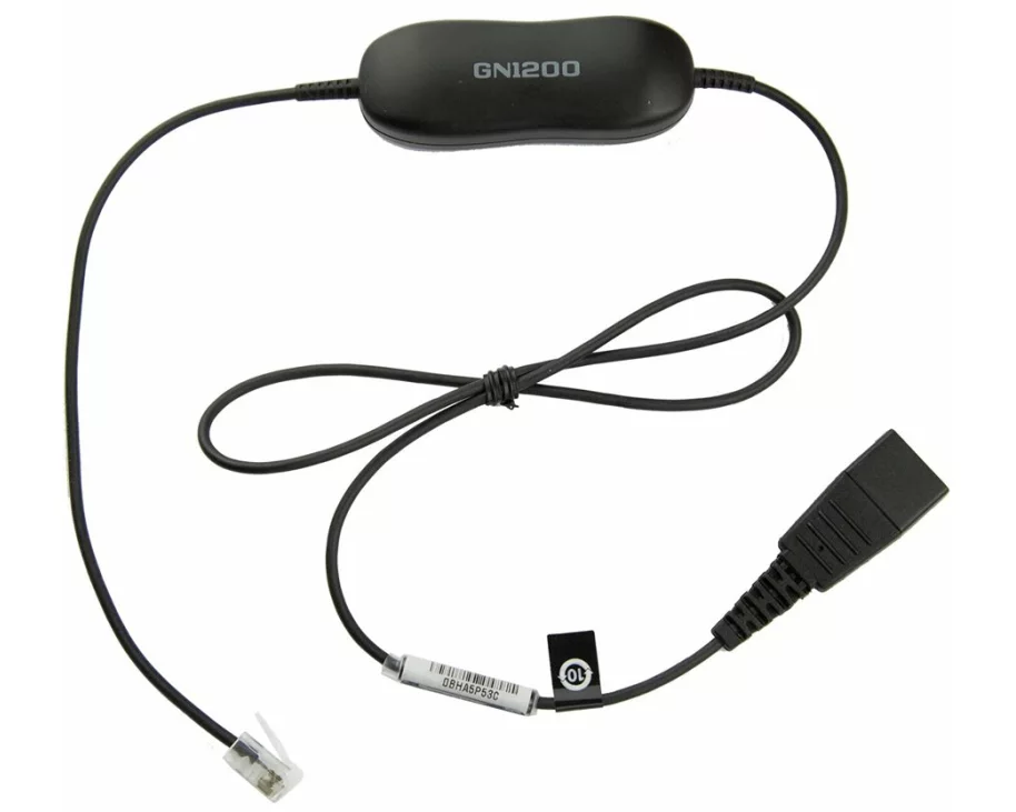JABRA Smart Cord QD to RJ10 straight 0.8meters with 8-position switch configurator for STD Headsets