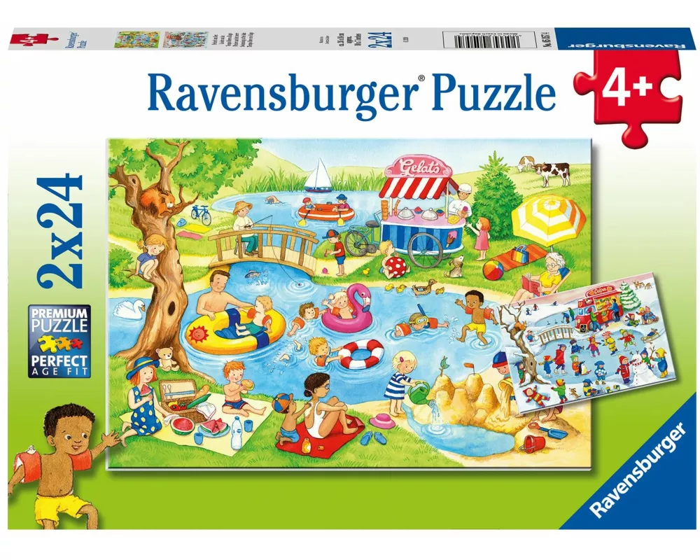 Kinderpuzzle 2x24 Teile - Freizeit am See
