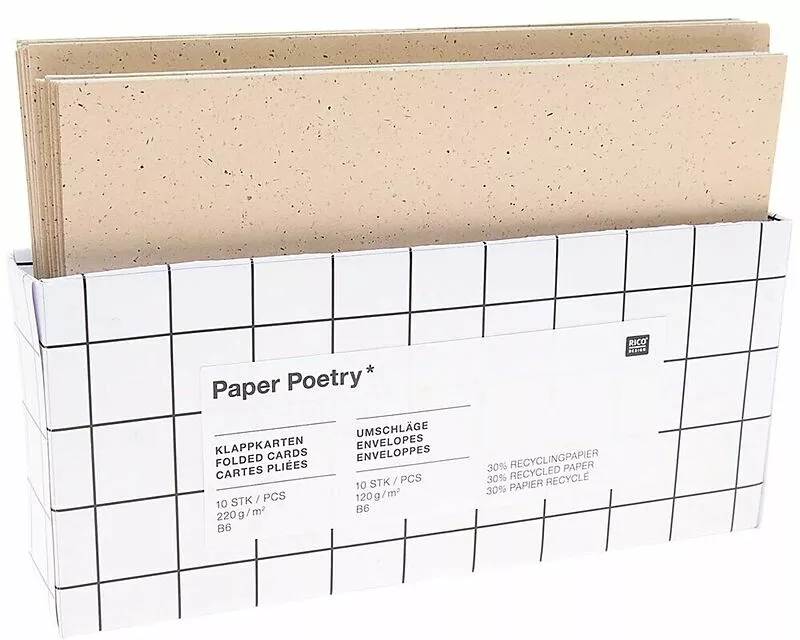 Kartenset B6, Recyclingpapier cappuccino, FSC MIX