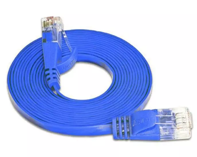 SLIM Slimpatchkabel RJ-45 - RJ-45, Cat 6, UTP, 10 m, Blau