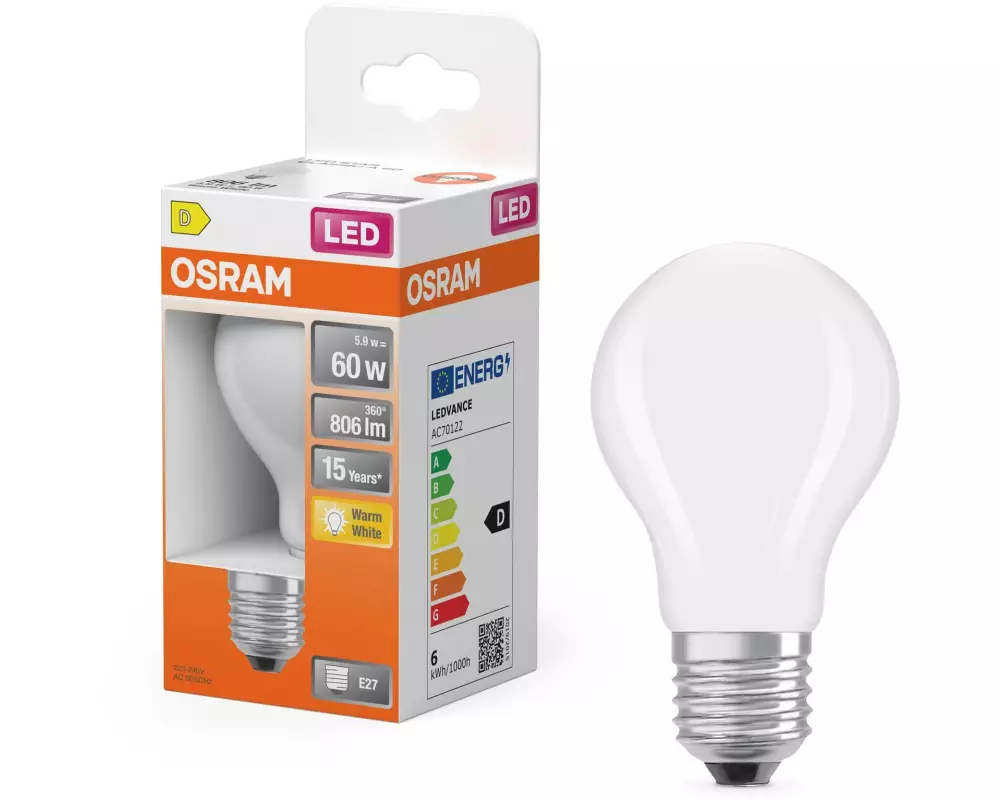 OSRAM Lampe LED star retrofit, 60 non-dim Warmweiss (WW)