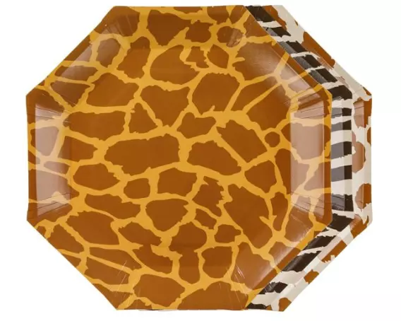 Partydeco Safari Flecken Papier Mehrfarbig Ø 23 cm