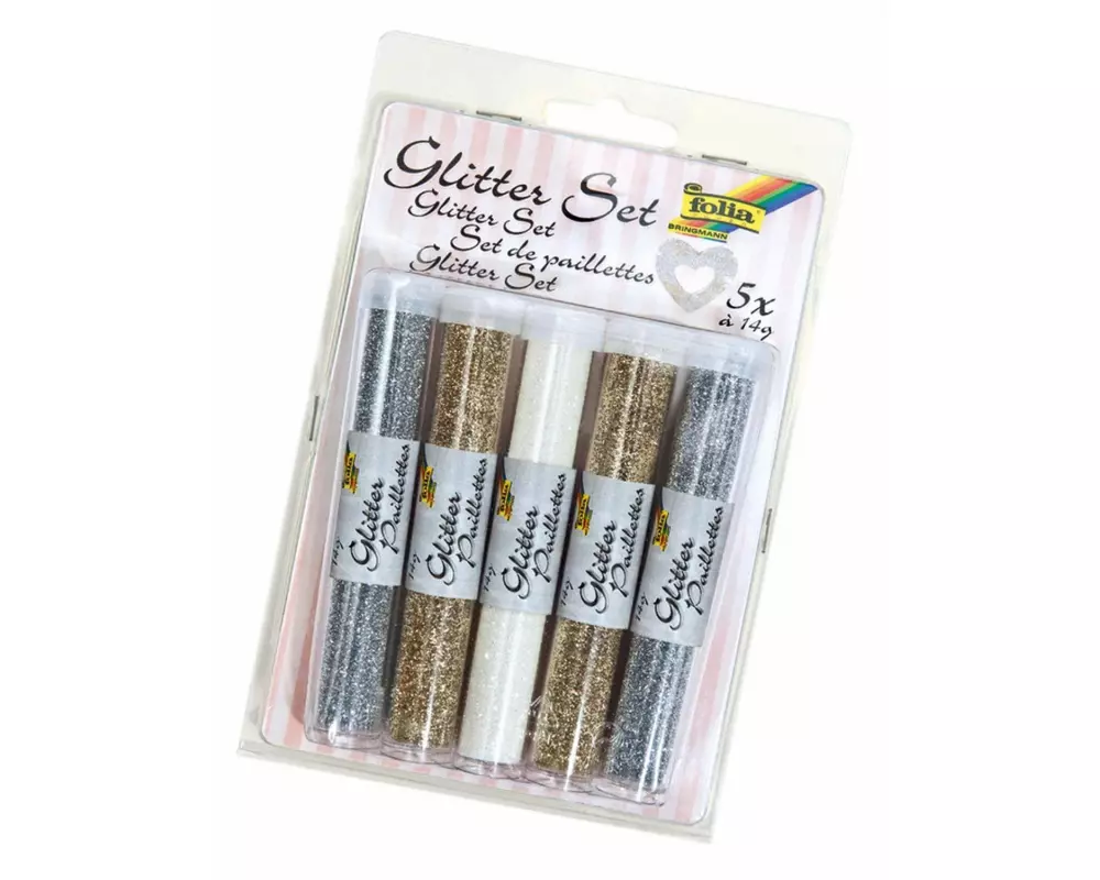 Folia Glitzerset mit 5 Tuben