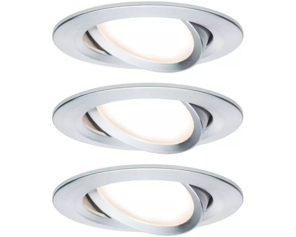 Paulmann Einbauspot Nova Plus Coin Set, 3 x 6 W, 2700 K, Silber