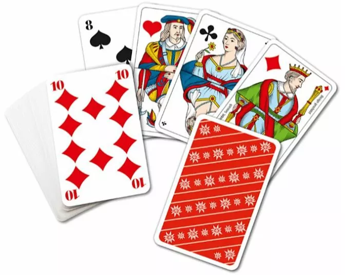 Piquetkarten mit extra grossen Zahlen (Edelweiss Rückseite)