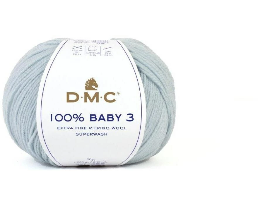 DMC Wolle 100% Baby 3 Graublau