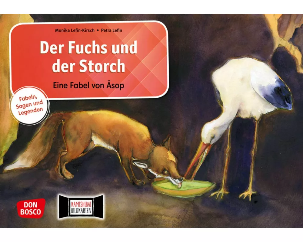Der Fuchs und der Storch. Eine Fabel von Äsop. Kamishibai Bildkartenset