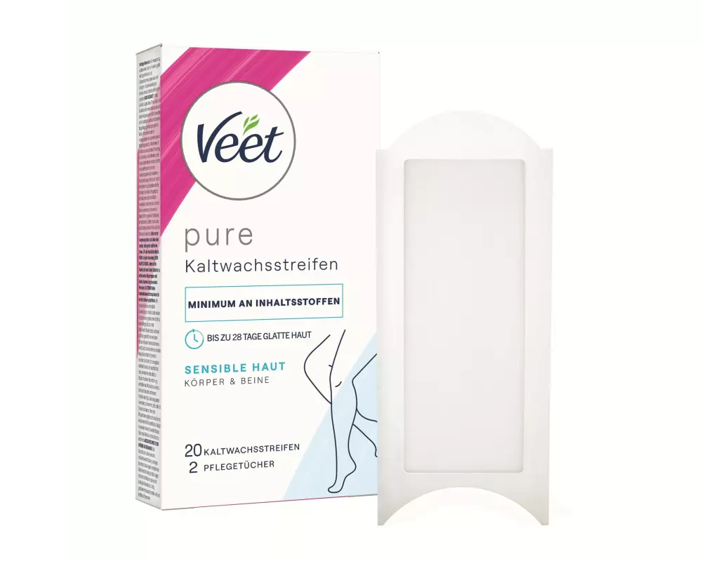 Veet Kaltwachsstreifen Pure, Beine & Körper 20 Stück