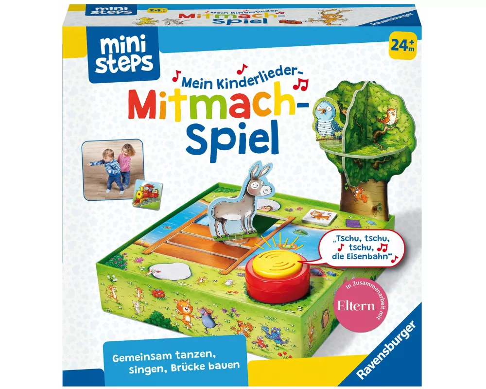 Ravensburger ministeps 4172 Mein Kinderlieder-Mitmachspiel, Lustiges Bewegungspiel mit 12 beliebten Kinderliedern, Spielzeug ab 2 Jahre