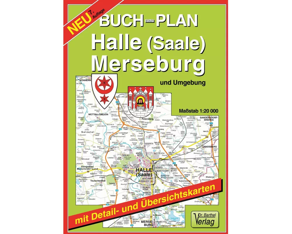 Buchstadtplan Halle (Saale) , Merseburg und Umgebung 1 : 20 000