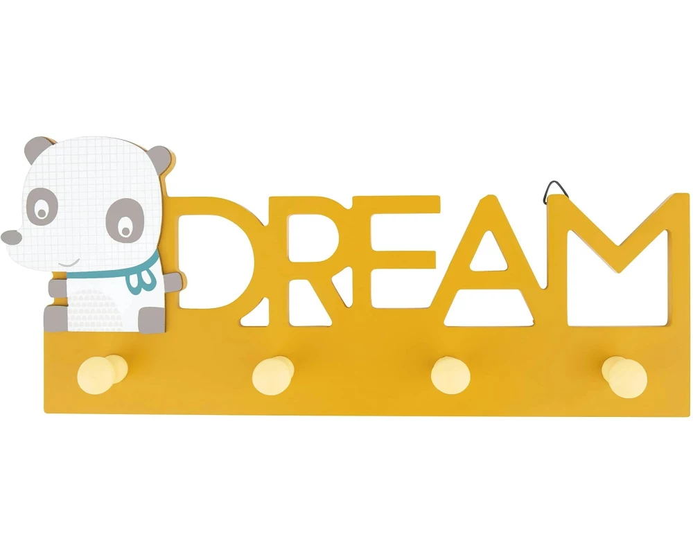 bieco Wandgarderobe Panda Gelb