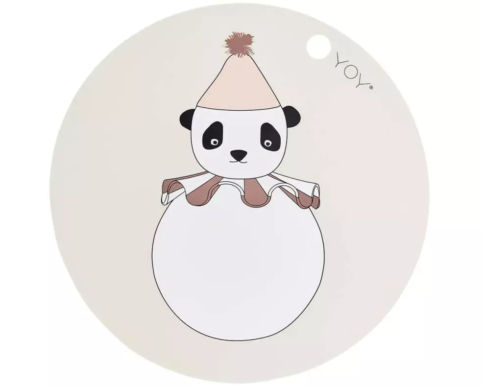 OYOY Kindertischset Pompom Panda Ø39 cm