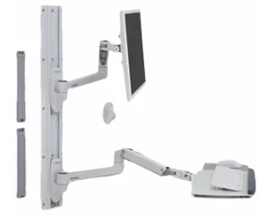 ERGOTRON LX Wall Mount System white Keyboard + Monitor Mount