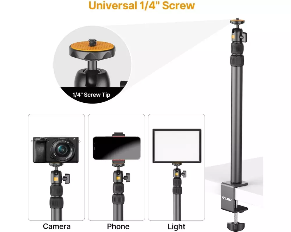 Ulanzi Blitzgerät LS02 Metall Schwarz 44-105 cm mit Zusatzarm