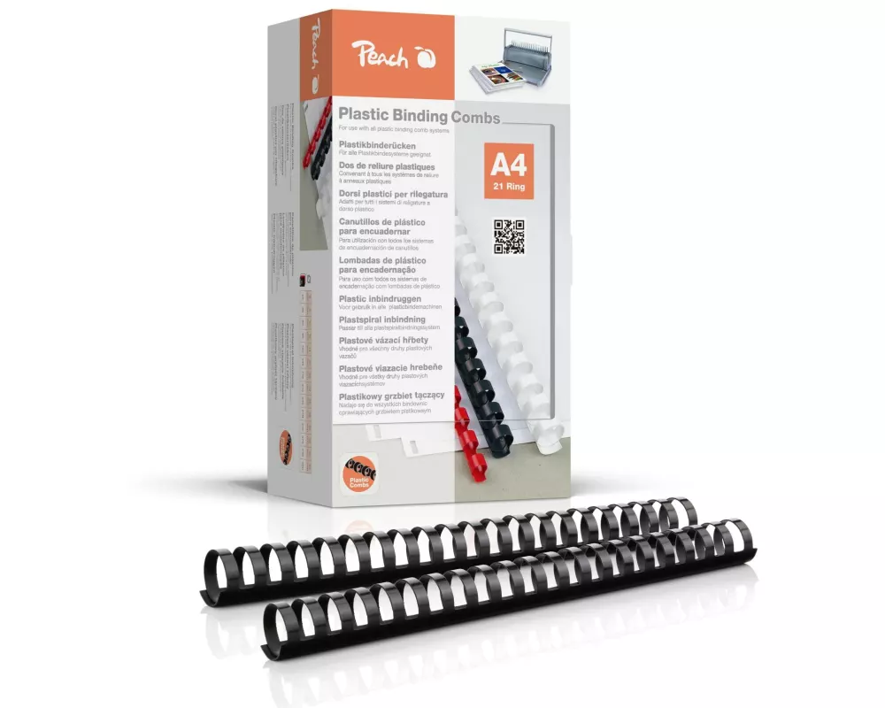 Peach Binderücken 32 mm Schwarz, 50 Stück
