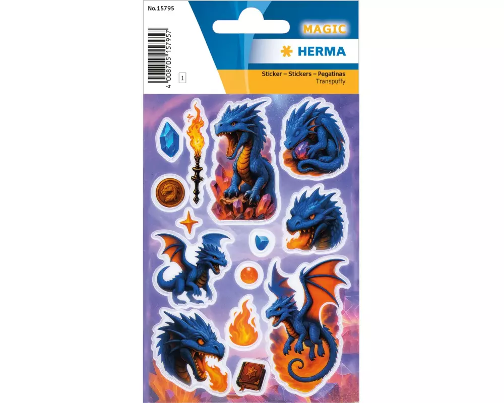 Herma Stickers Motivsticker Dragon 1 Blatt / 14 Sticker