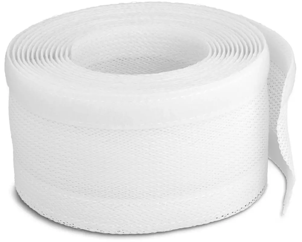 Delock Geflechtschlauch mit Klettverschluss 5 m x 32 mm Weiss