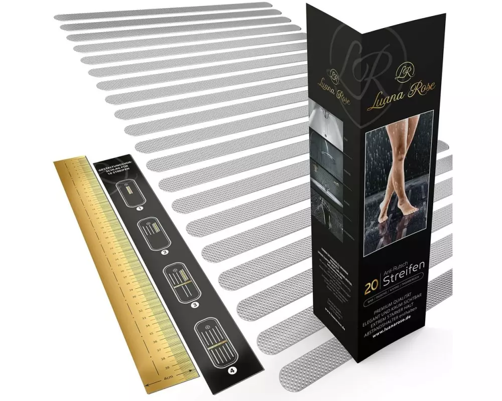 Luana Rose Anti-Rutsch-Streifen 20 Stück, Transparent