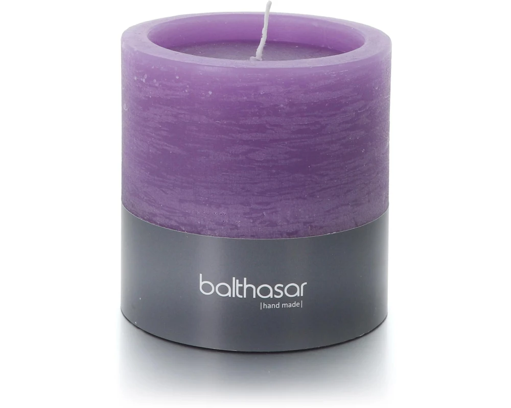 balthasar Kerze Rustico 10 cm x 10 cm, Flieder