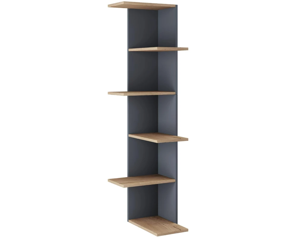 VCM Wandregal Balos XL 140 x 37 cm, Anthrazit/Honig-Eiche