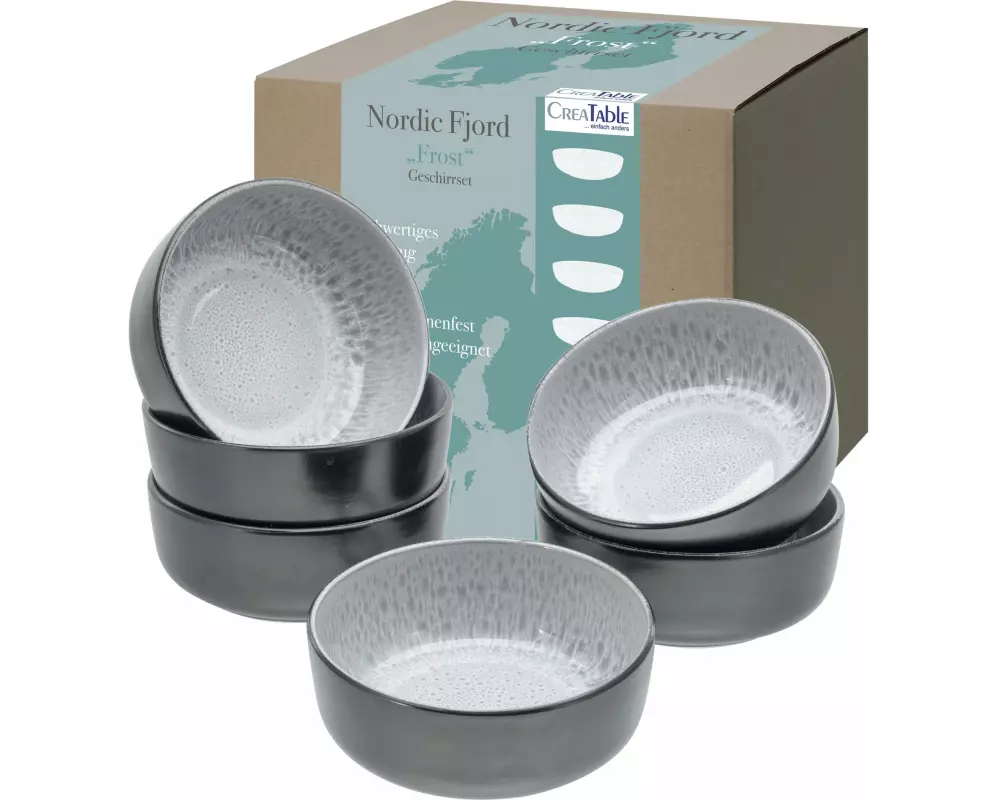 creaTable Teller-Set Grau/Schwarz