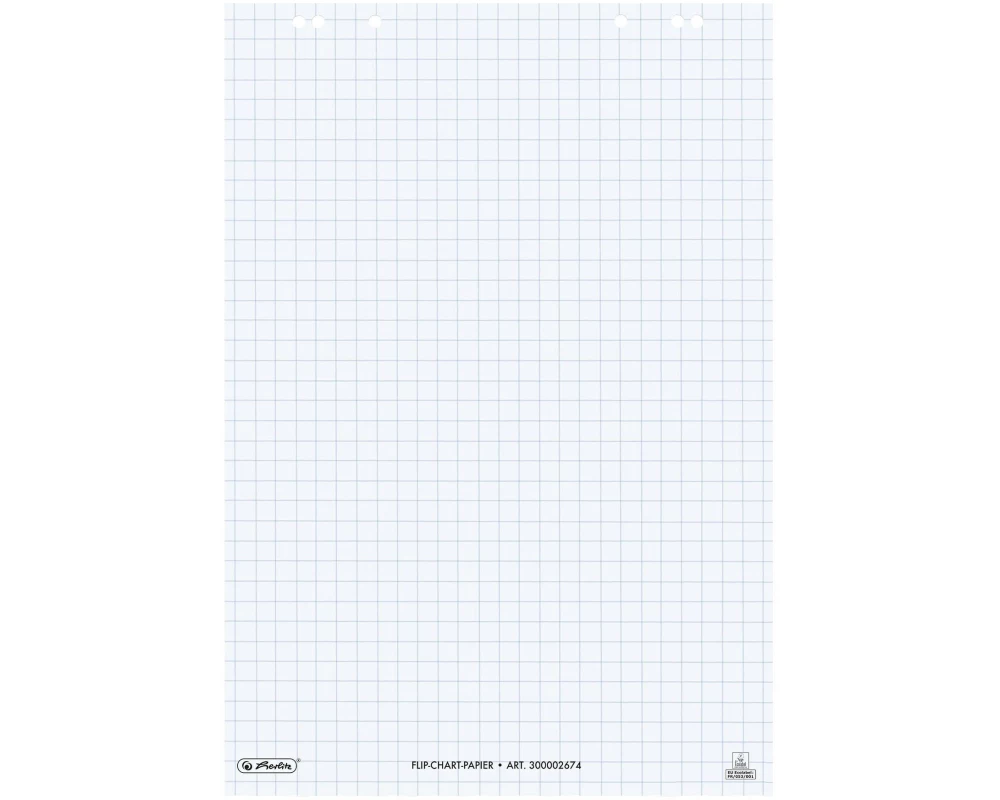 Herlitz Flipchartblock 65 x 98 cm, kariert, 20 Blatt