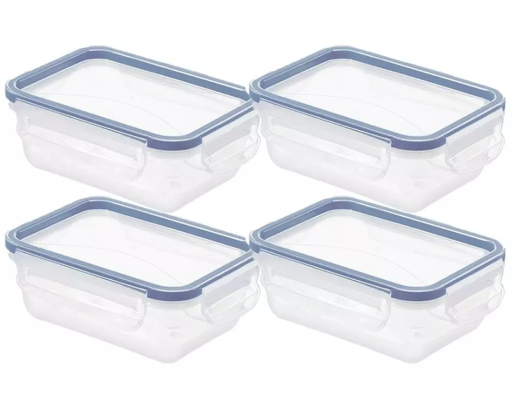 Rotho Vorratsdose CLIC & LOCK 0.5 l, Blau, 4 tlg.