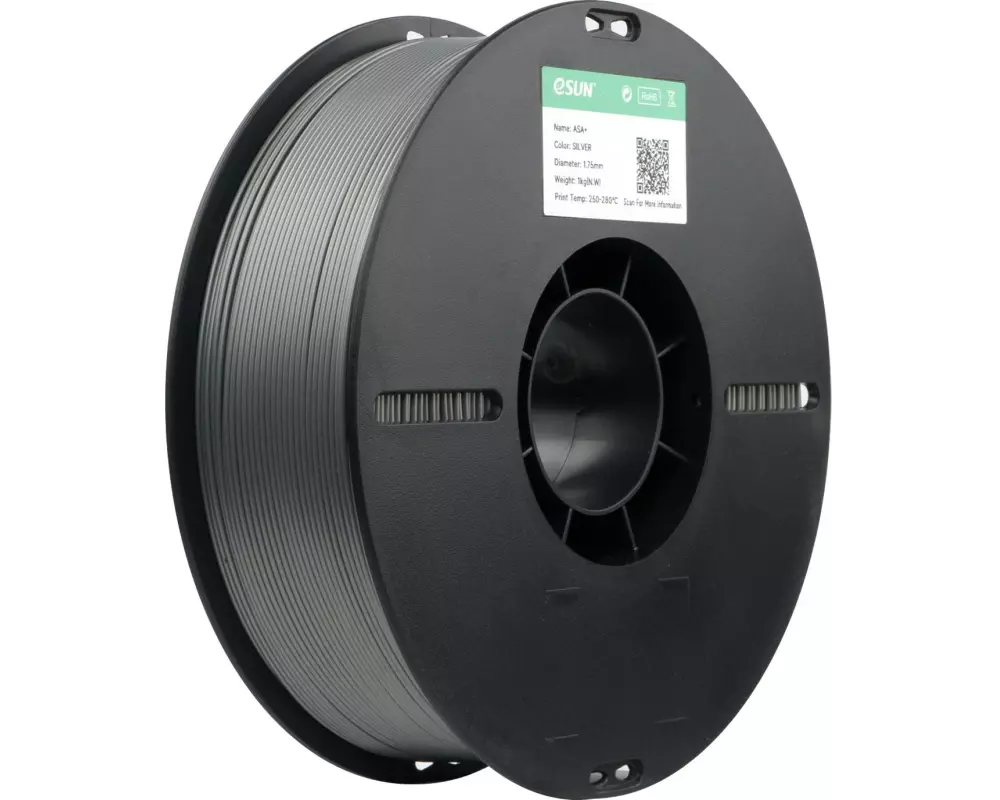 eSun Filament ASA+, Silber 1.75 mm 1 kg