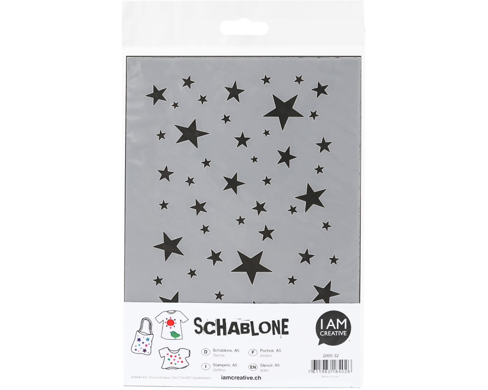 I AM CREATIVE Schablone Sterne A5 MAK2000.32