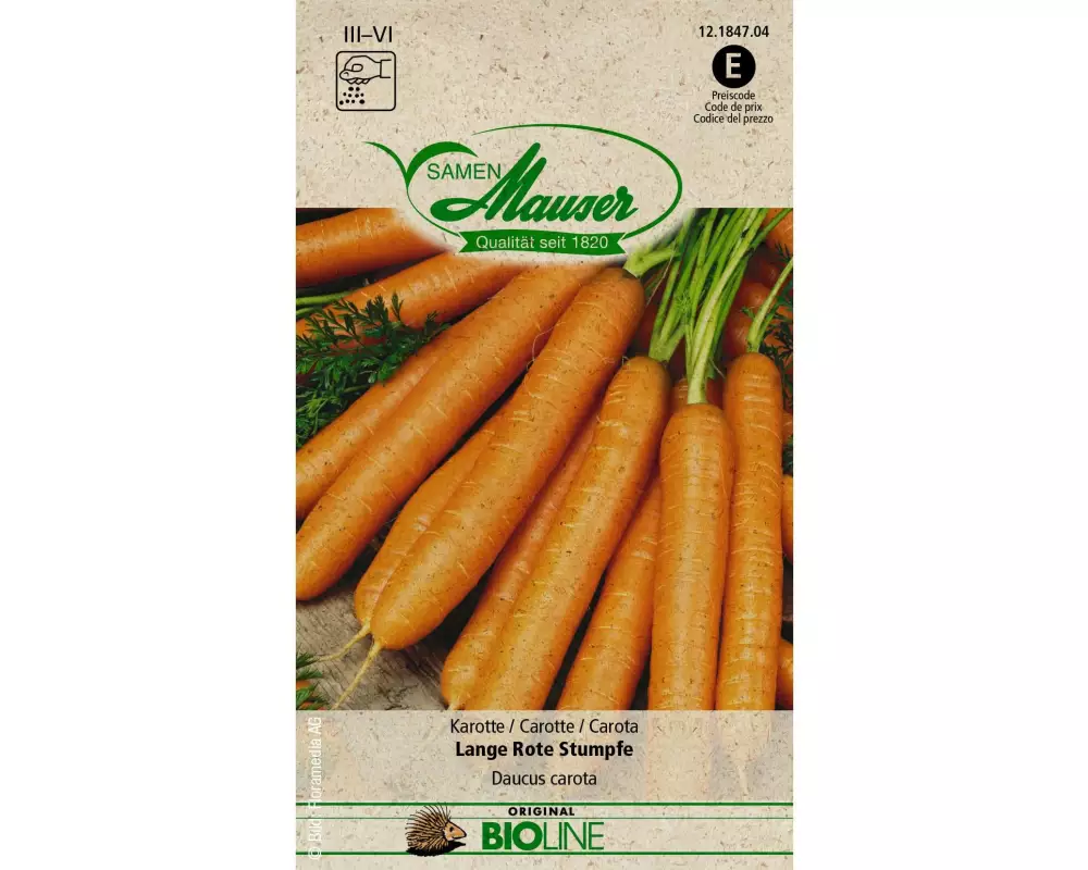 Samen Mauser Samen BIO Karotte Lange Rote Stumpfe