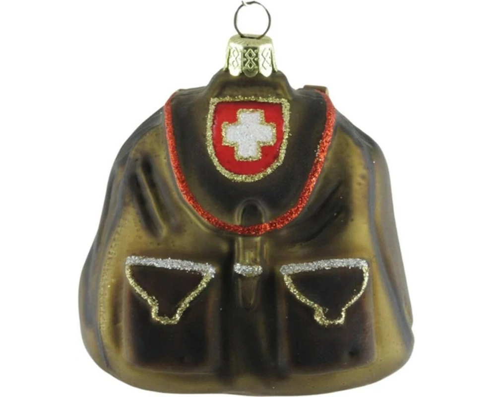 creanorm Weihnachtskugel Rucksack mit CH-Kreuz Mehrfarbig