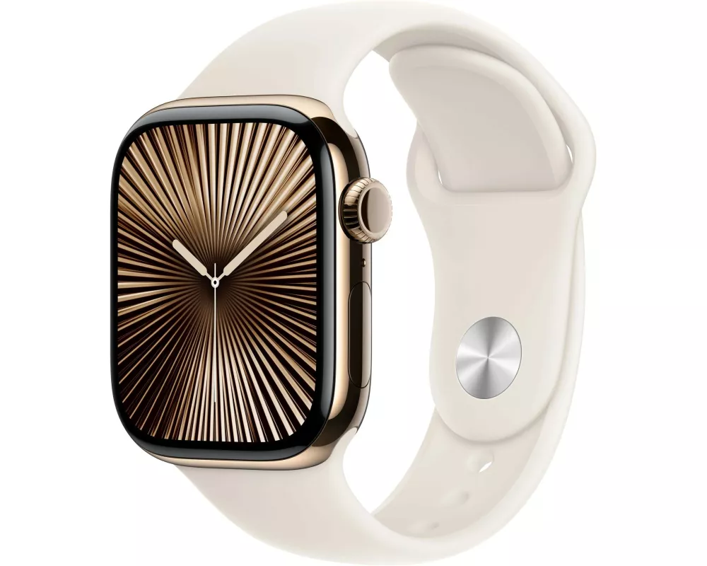 Apple Watch Series 10 42 mm LTE Titanium Rosegold Sport Weiss S/M