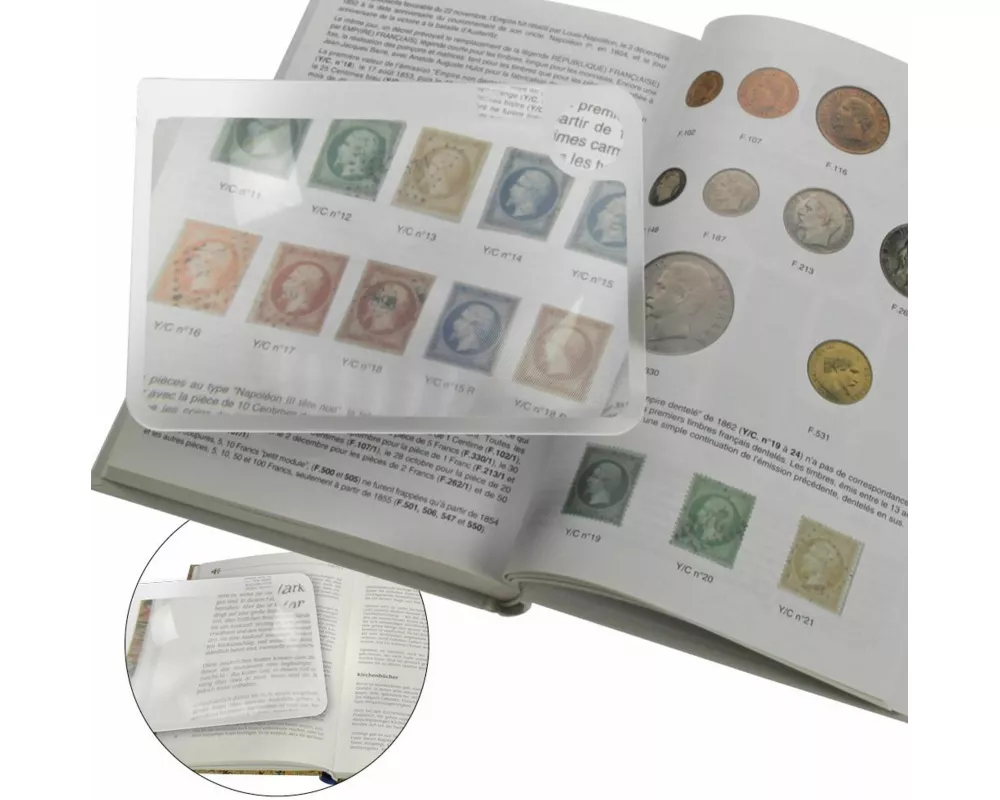 Flachlupe, Vergrößerung 2,5-fach