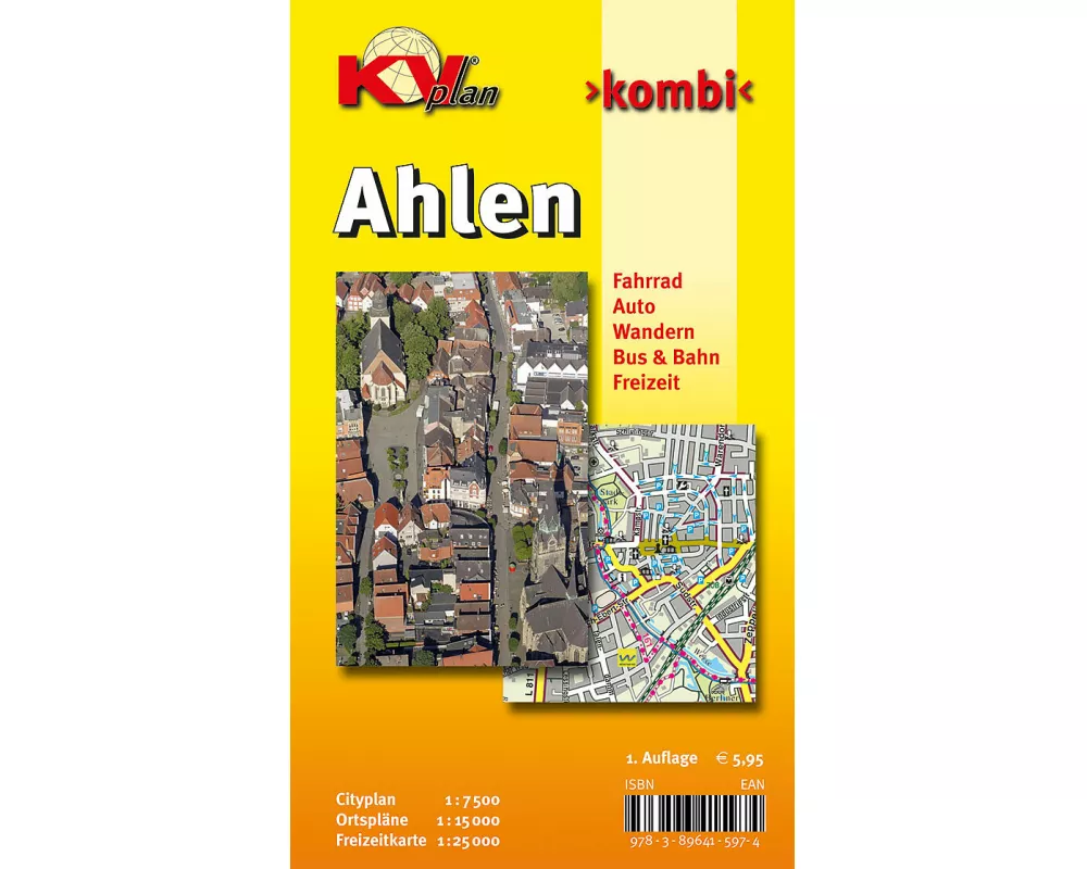 Ahlen, KVplan, Radkarte/Wanderkarte/Stadtplan, 1:25.000 / 1:15.000 / 1:7.500