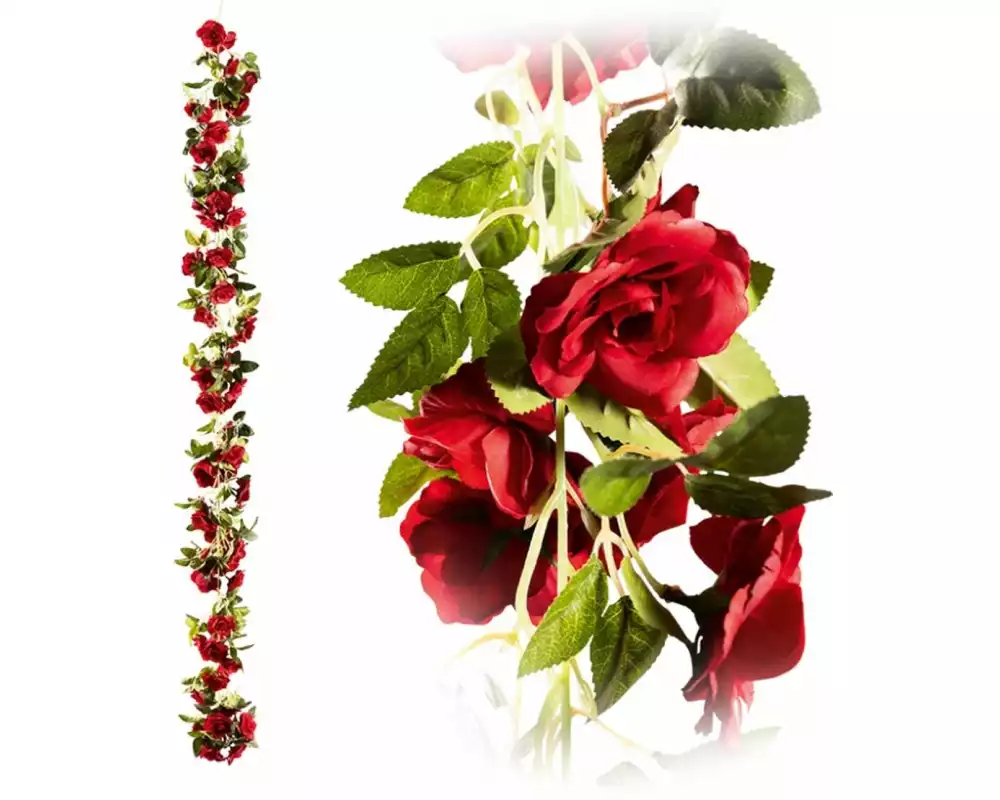 Dekomat AG Rosengirlande mit 60 Rosen 170 cm