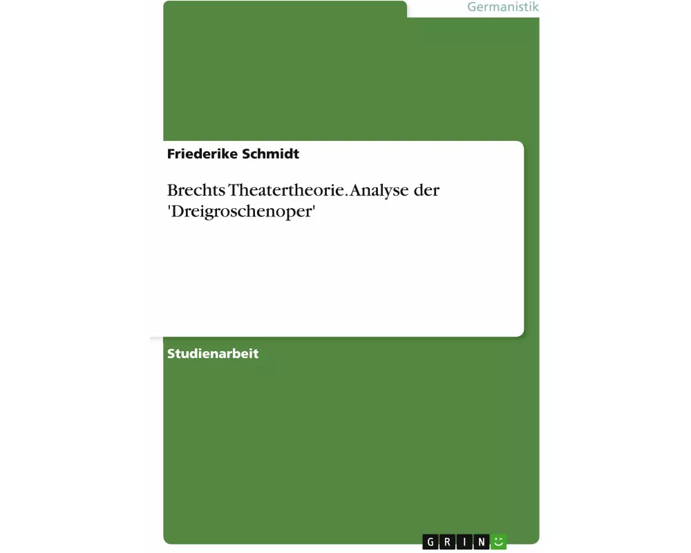 Brechts Theatertheorie. Analyse der 'Dreigroschenoper'