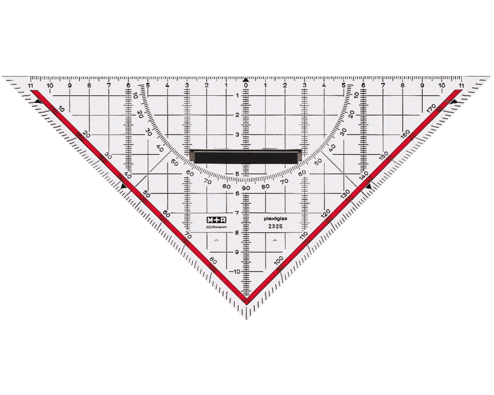M+R Geometriedreieck 22cm 723230100 abnehmbarer Griff Acryl
