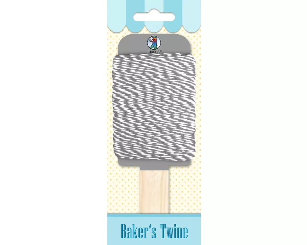 URSUS Kordelband Bakers Twine 1.1 mm x 15 m, Grau