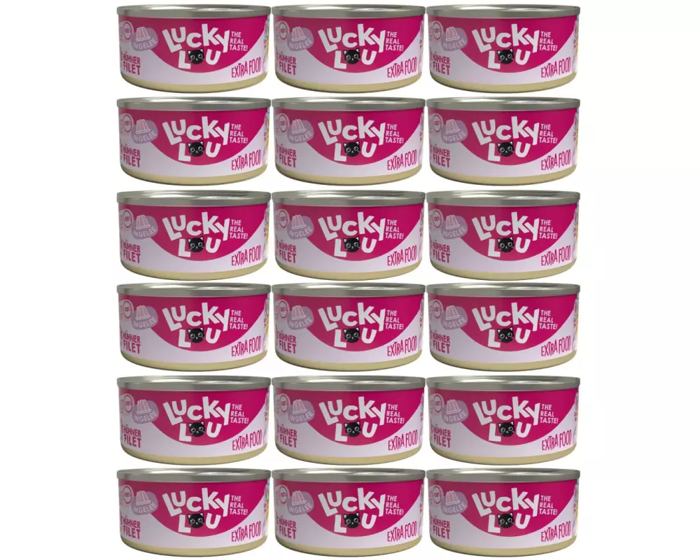 Lucky Lou Nassfutter Extrafood Hühnerfilet in Gelee, 18 x 70 g