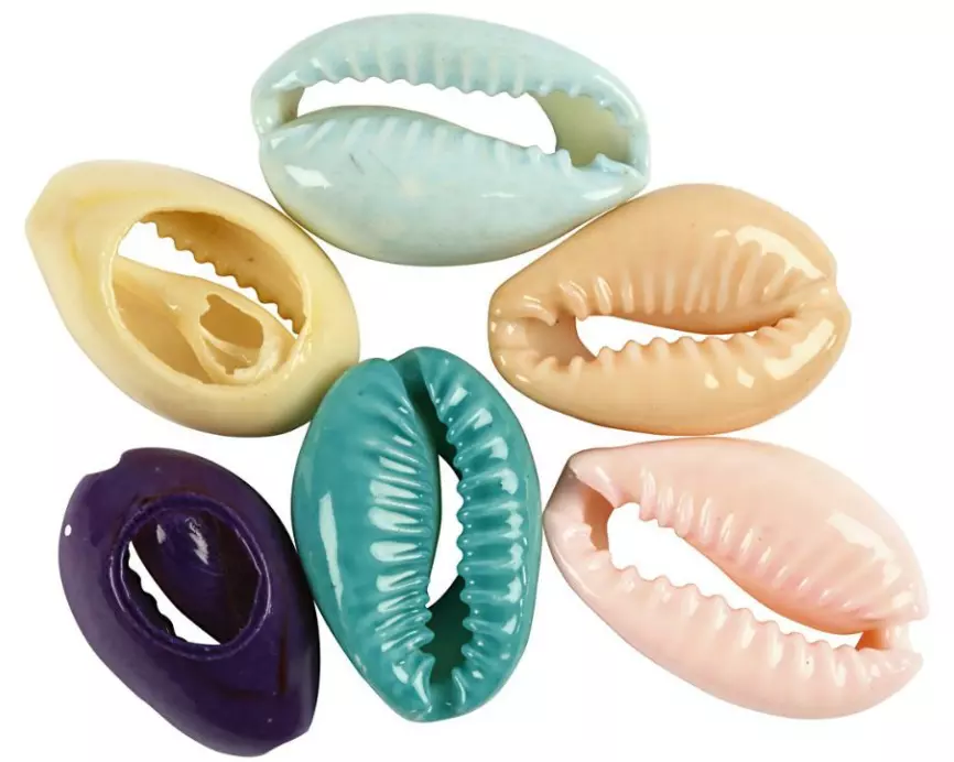 Creativ Company Perlen Muscheln, 20 mm, bunt, 6 Stk.