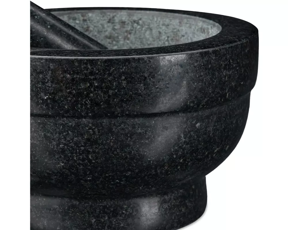 relaxdays Morser und Stossel Set 20 cm, Granit