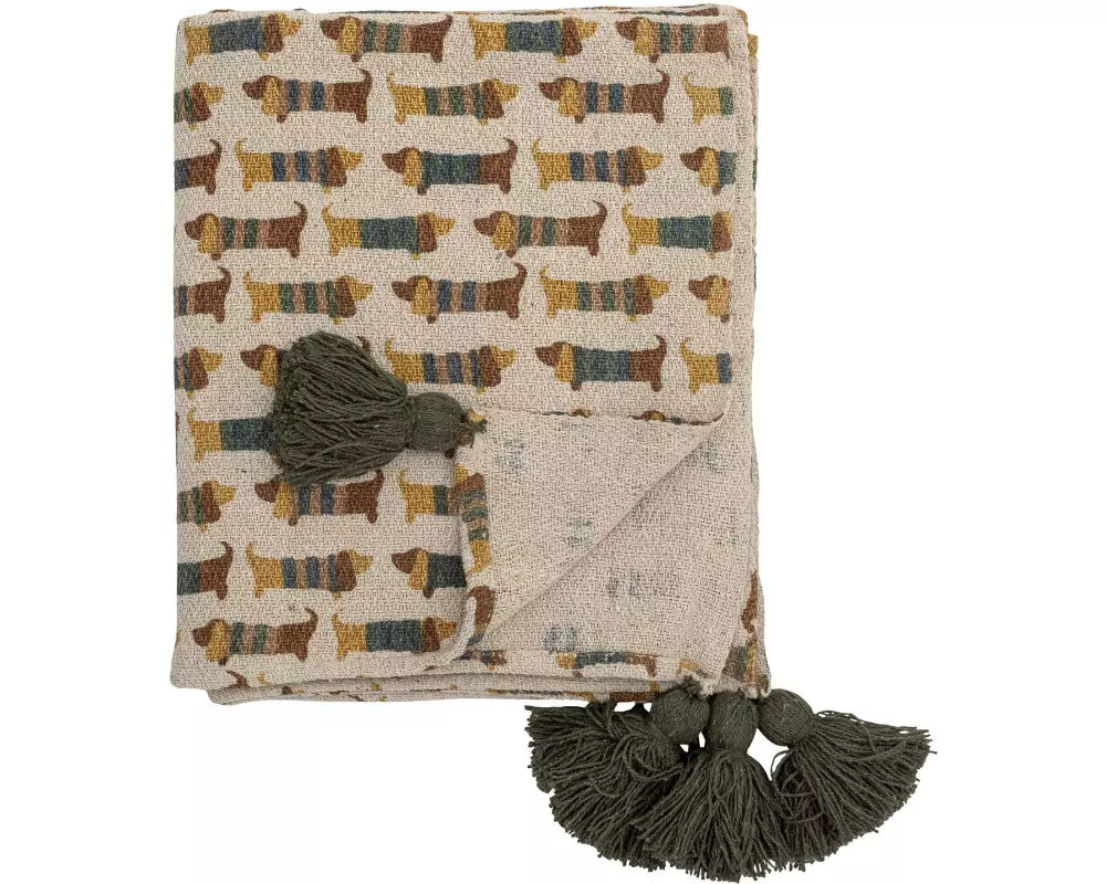 Bloomingville Kuscheldecke Charlie 160 x 130 cm, Braun