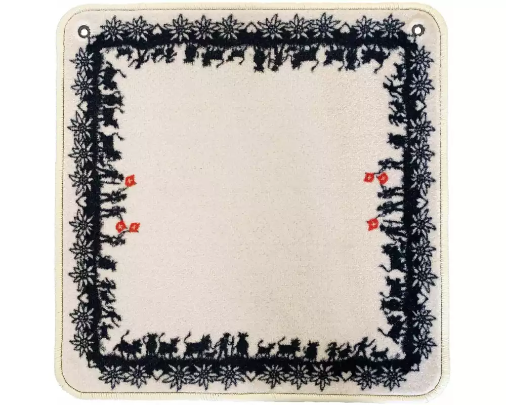 AGM Jass Scherenschnitt Jassteppich beige/schwarz 60 x 60 cm